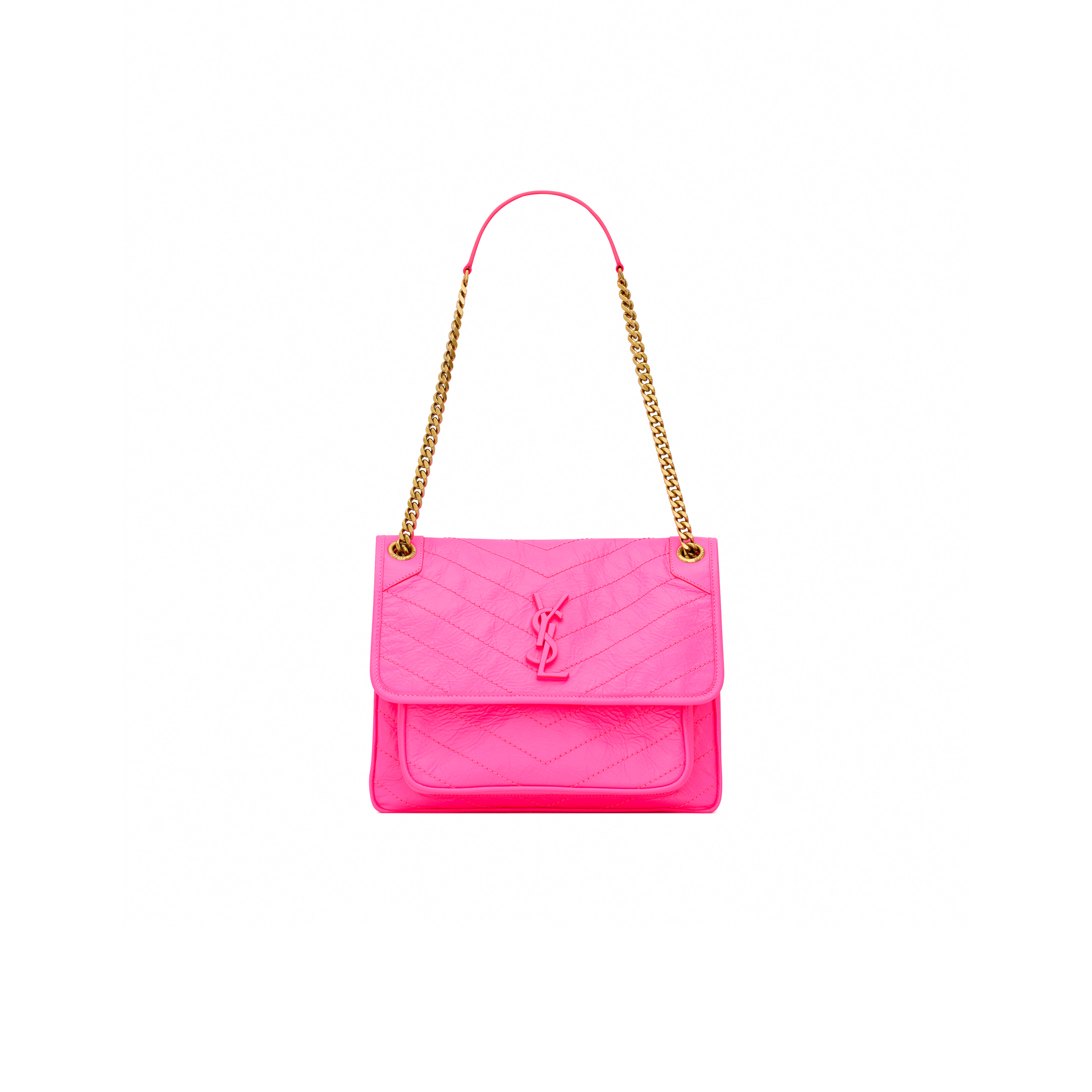 YSL NIKI MEDIUM IN CRINKLED LAMBSKIN 633158AAA6N5646 (28*20*8.5cm)